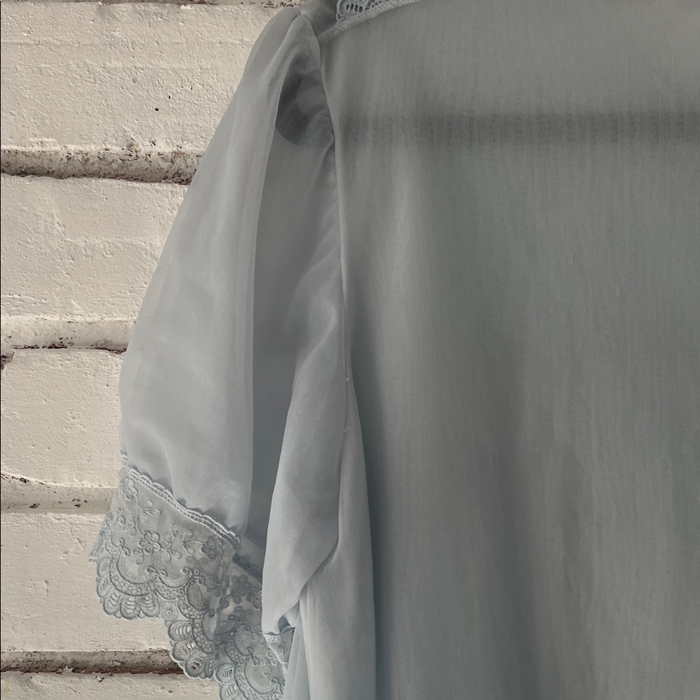 Light Blue Lace-Trim Nightgown flowy sleeved dress - out of stock - Picture 8 of 12